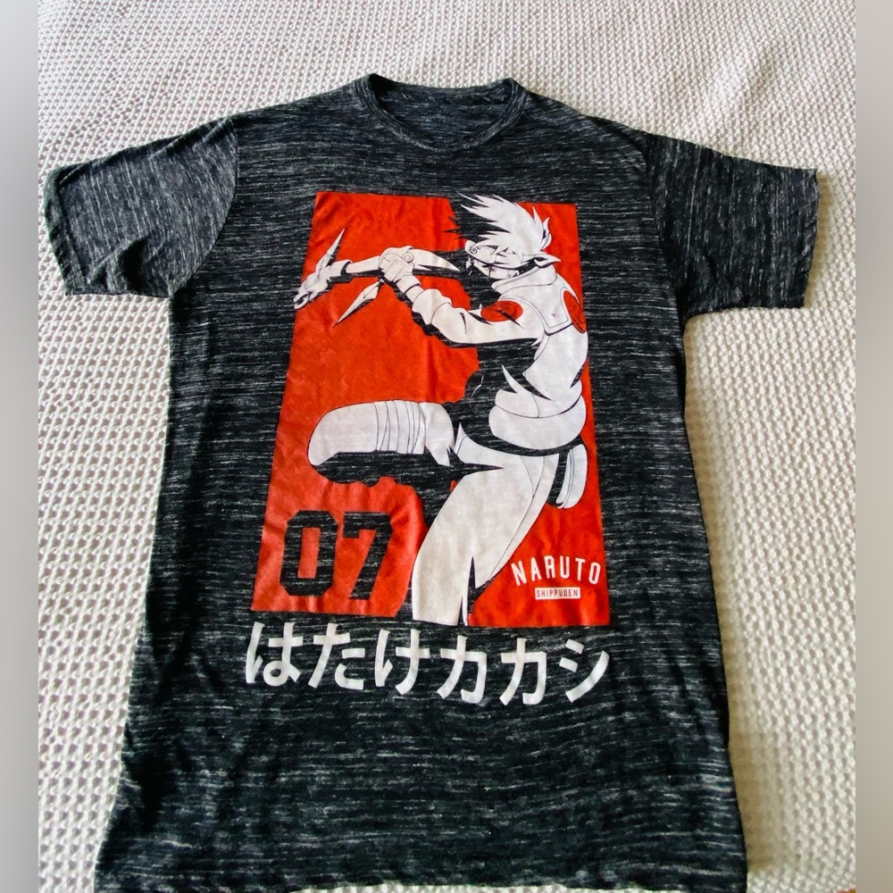 Vintage Naruto Kakashi Hatake Team 07 Manga Men's T-Shirt L